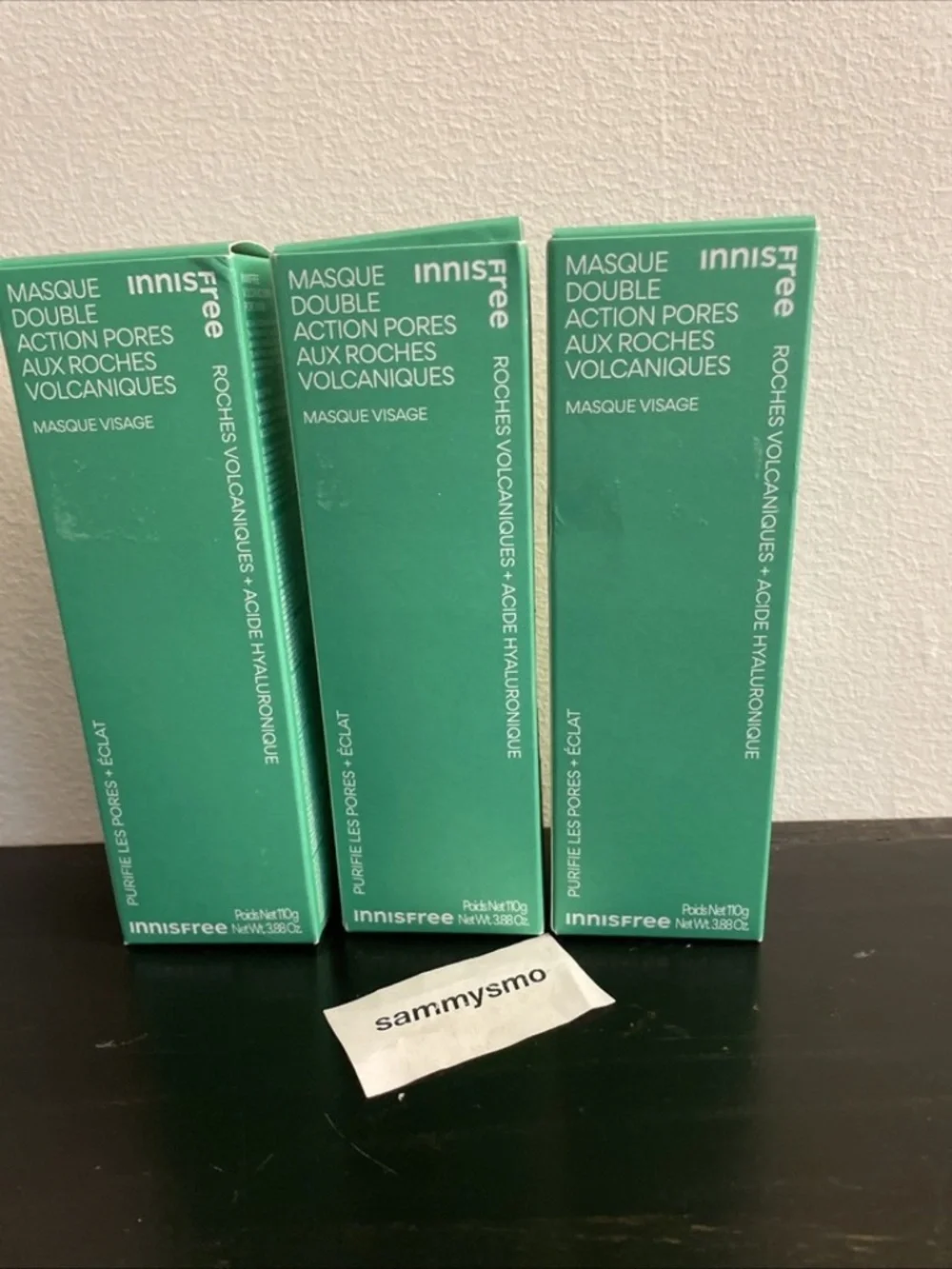 Innisfree volcanic swirl pore mask, facial mask, hyaluronic acid 3.88 oz x3
